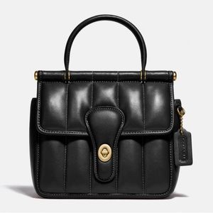 Black Coach Willis Top Handle 18 With Quilting